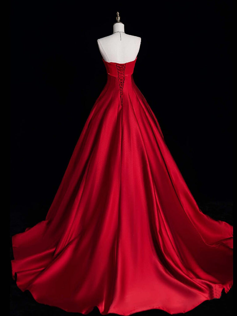 Gorgeous Burgundy Long Formal Prom Party Evening Dress