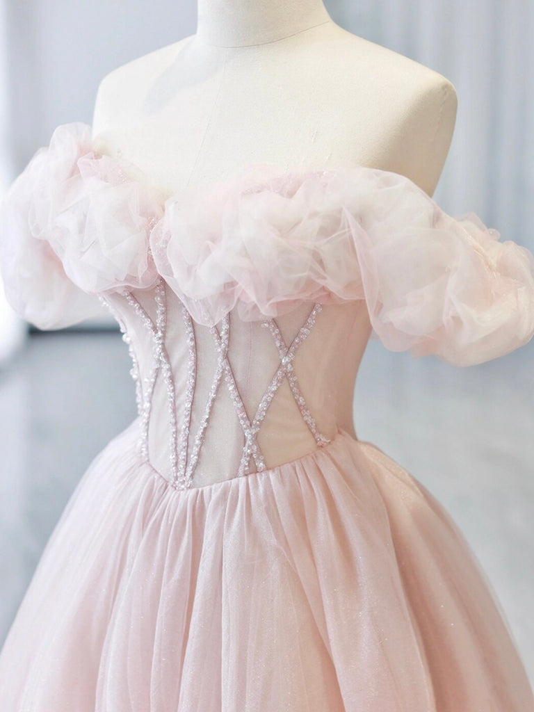 chinese dress ladies Ashley Lauren 11112 Size 2 Baby Pink Prom Dress Off The Shoulder Stretch Sequin Gown main image 1