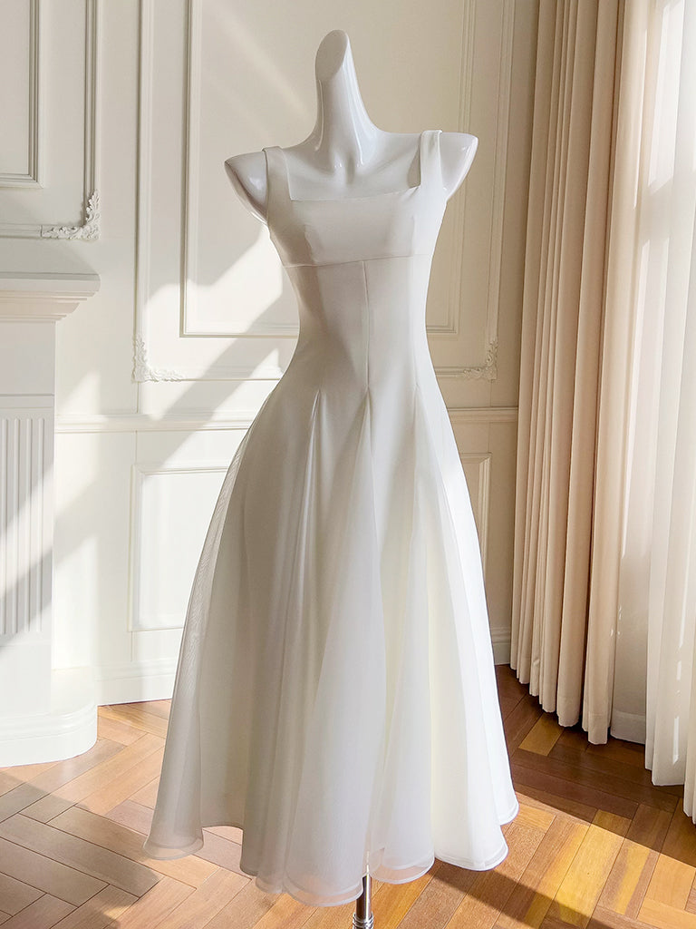 open lace back dress Chic A-line Strapless Gorgeous Ivory Beaded Long Prom Dresses Evening –  SELINADRESS