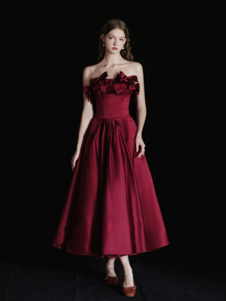 White Satin Long A-Line Prom Dress, White Sweetheart Neck Formal Dress main image 1