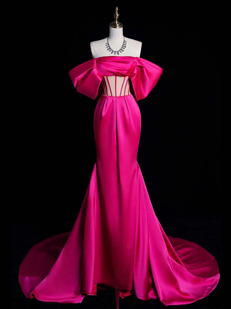 strapless open back dress Sexy Chic Silky Mismatched Blush Pink Soft Satin Mermaid Long Bridesmaid  Dresses Onlines