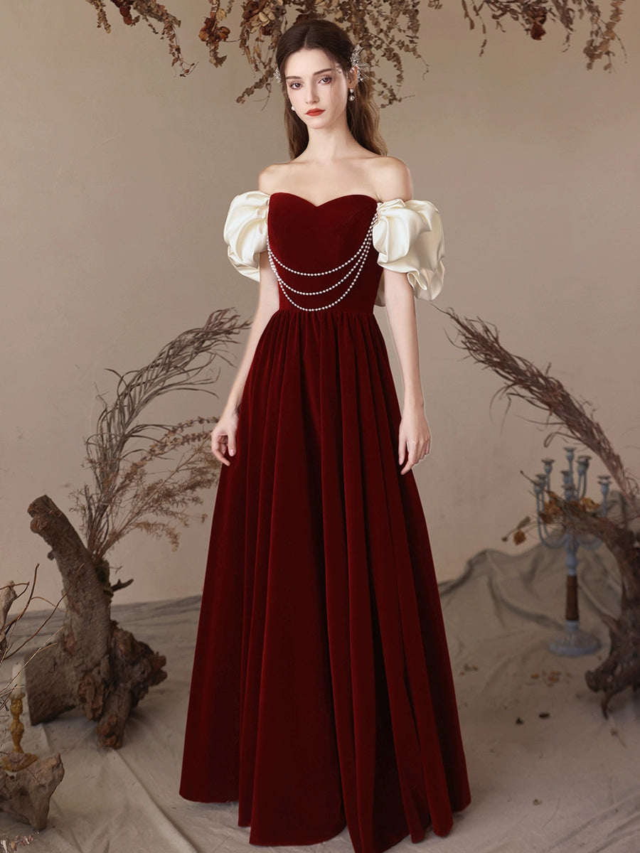long sleeve burgundy evening dress Elegant Long Sleeves Burgundy Evening Dress Mermaid Lace Appliques main image 0