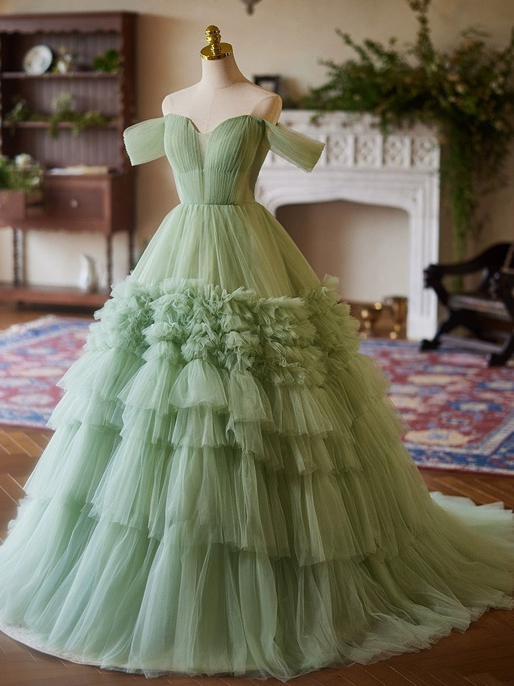 off the shoulder sweetheart neckline prom dress Green Off the Shoulder Sweetheart Neck Dress 38197