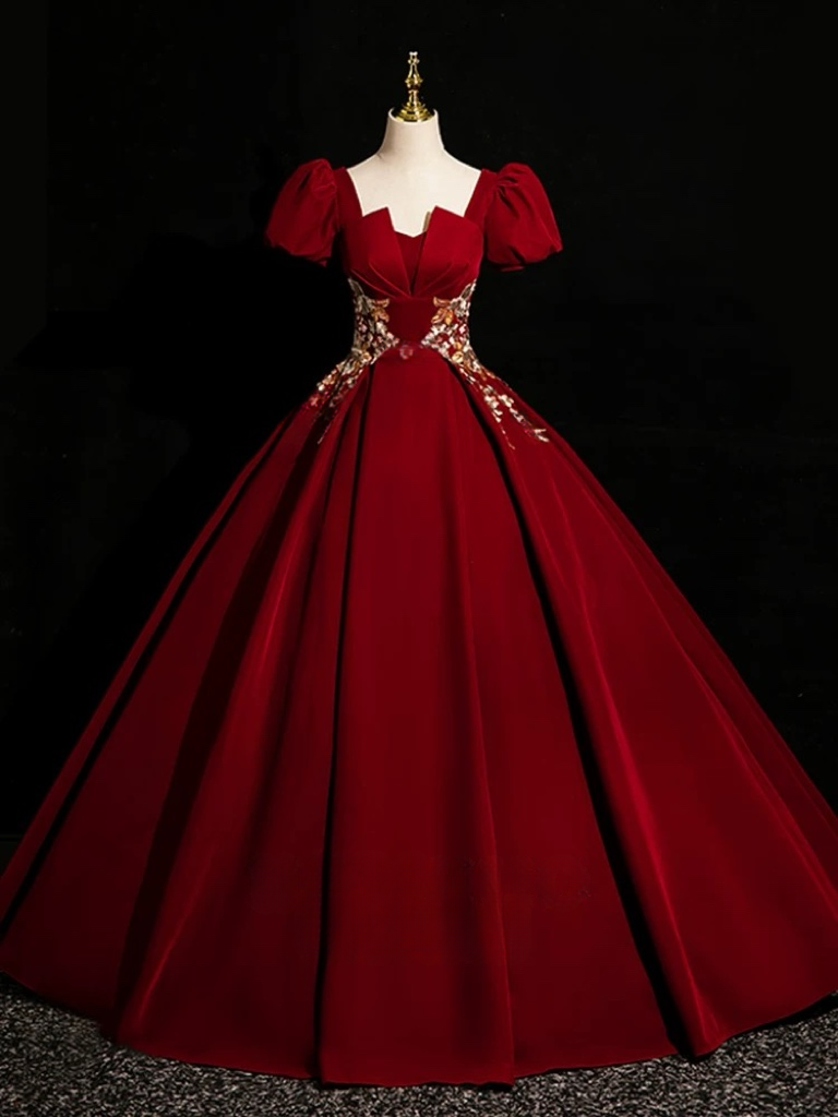 strapless open back dress Losanna Satin Gown in Red main image 0
