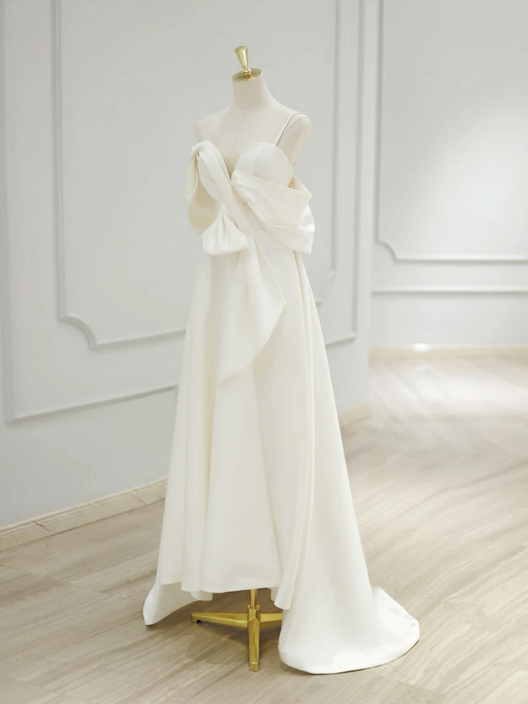 A-Line Sweetheart Neck Satin ivory Long Prom Dress, ivory Long Formal toptby A-Line Sweetheart Neck Satin ivory Long Prom Dress, ivory Long Formal toptby
