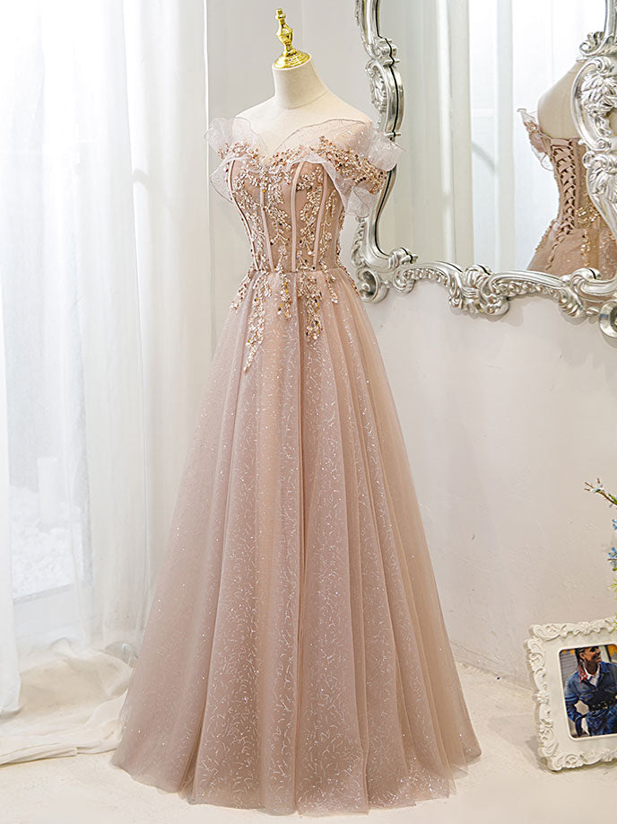 Champagne Lace Prom Dresses Long Evening Formal Gown  Off Shoulder Vestido De Festa main image 1