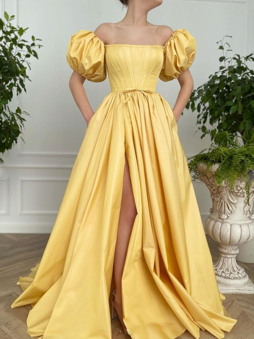 Simple 2024 yellow gown