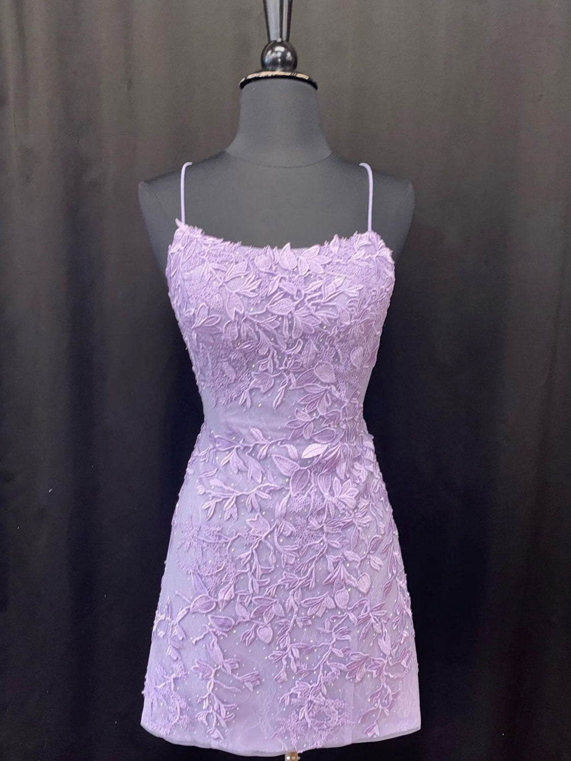 Simple purple lace short prom dress, purple homecoming dress toptby Simple purple lace short prom dress, purple homecoming dress toptby