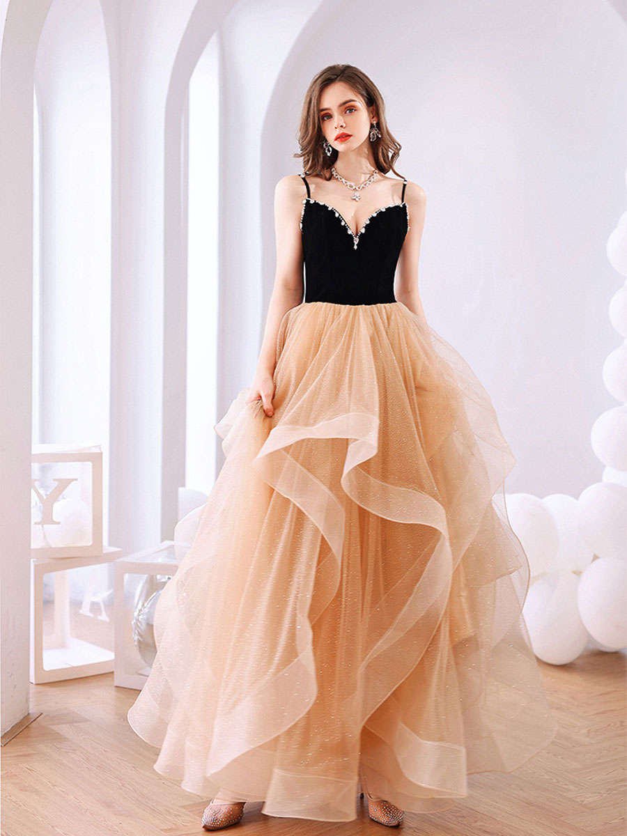 white christmas dresses Trendy Long Champagne Sweetheart Sleeveless Mermaid Prom Dress with Rh –  misshow.com main image 1