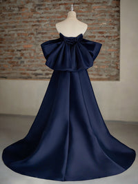 A-Line Sweetheart Neck Sweep Train Satin Ivory Long Prom Dress