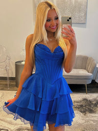 A-Line Sweetheart Neck Tulle Black Short Prom Dress, Black Homecoming Dress