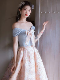 A-Line Sweetheart Neck Satin Pink Long Prom Dress, Pink Long Evening Dress