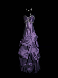 Elegant Sweetheart Neck Taffeta Purple Long Prom Dress with Beads