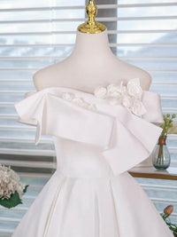 White A-Line Short Prom Dress, White Homecoming Dress
