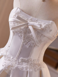 A-Line Lace White Short Prom Dress, White Homecoming Dress