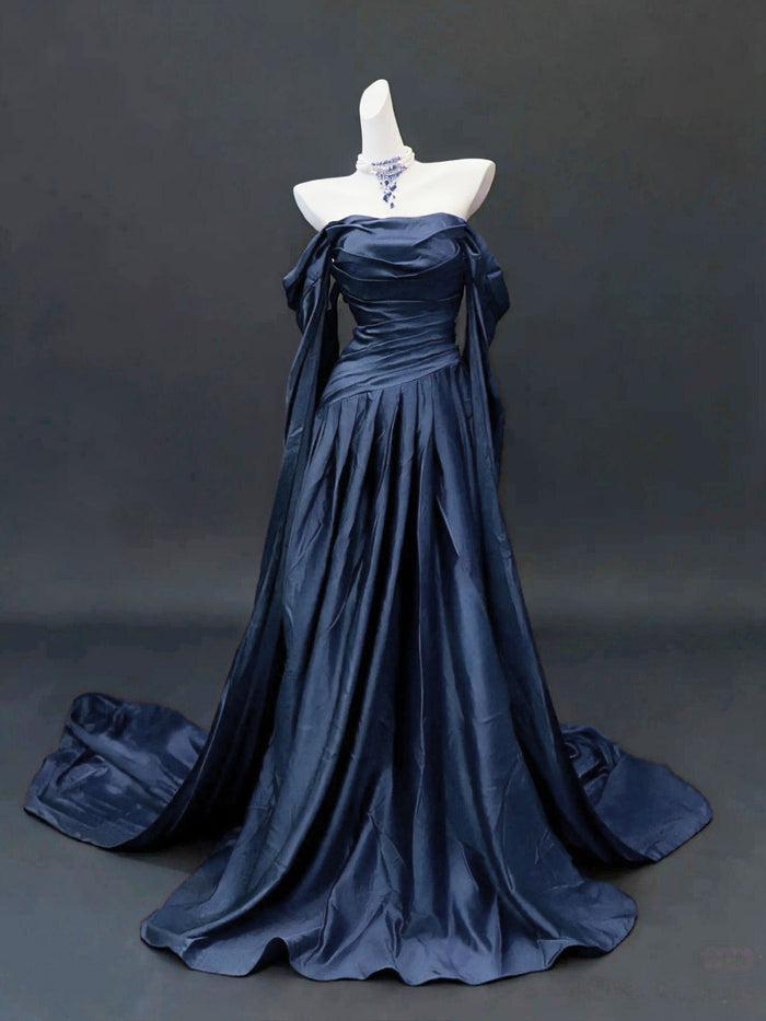 slim fit dress slacks Simple Navy Blue A-line Prom Dress,Navy Blue Graduation Dress Y6832 –  Simplepromdress