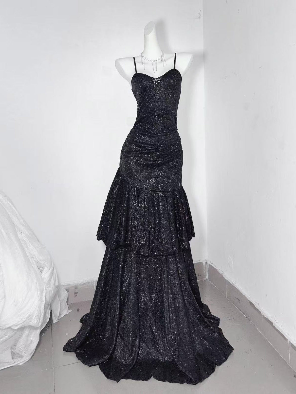 Simple Sweetheart Mermaid Black Long Prom Dress, Black Party Dress
