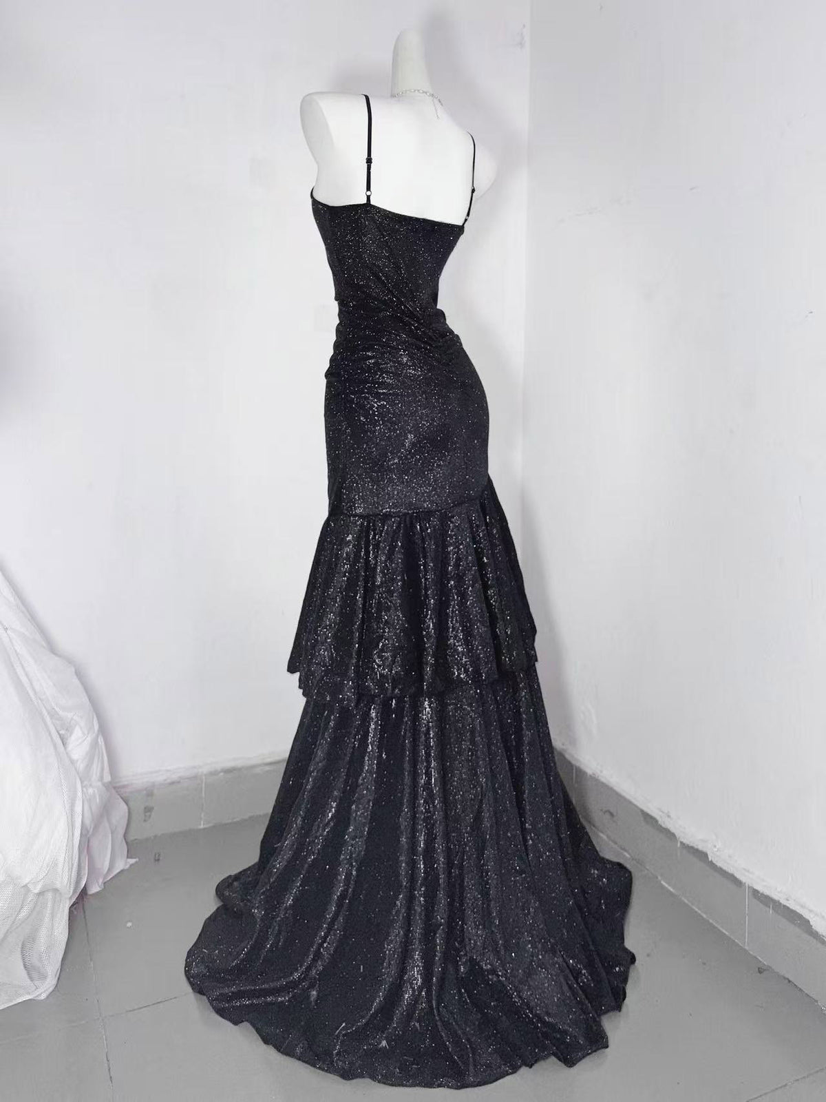 Simple Sweetheart Mermaid Black Long Prom Dress, Black Party Dress