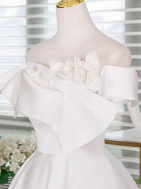 White A-Line Short Prom Dress, White Homecoming Dress