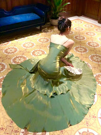 Mermaid Sweetheart Floor Length Silk Green Party Prom Dress
