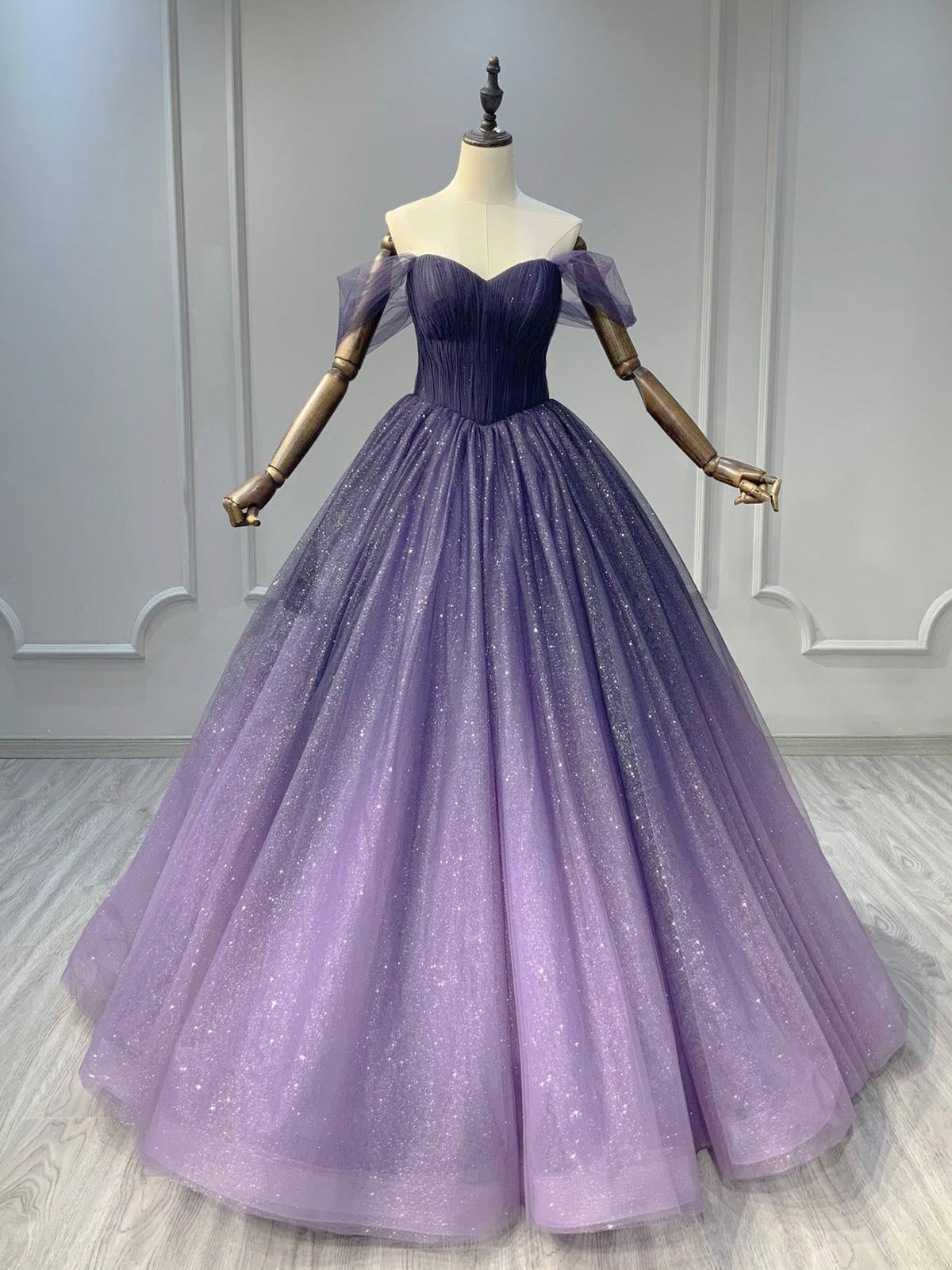 purple shiny prom dress Zapaka Women Glitter Purple Pleated Metallic Long Prom Dress with Slit Halter Backless Formal Dress, Dark Purple / US4