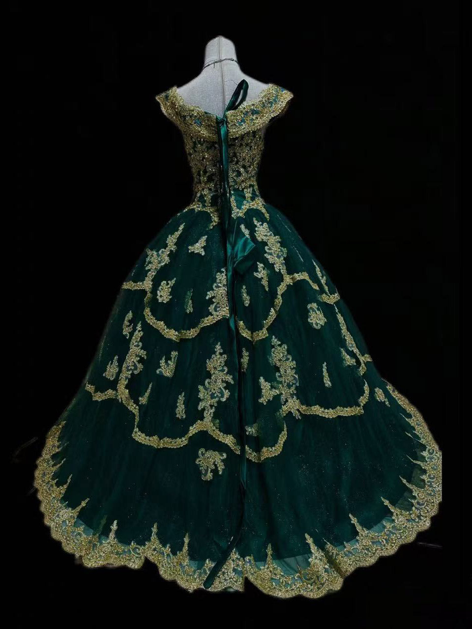 A-Line Tulle Lace Emerald Green Long Prom Dress, Green Sweet 16 Dress – toptby A-Line Tulle Lace Emerald Green Long Prom Dress, Green Sweet 16 Dress – toptby