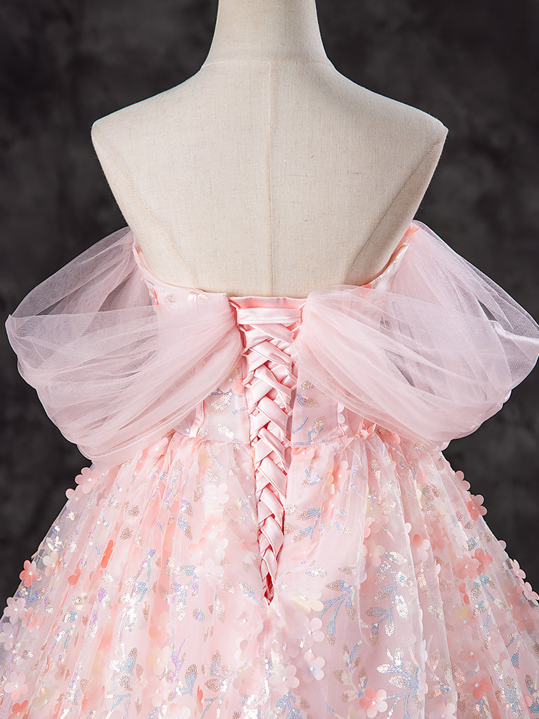 菅野結以crayme, Petal Tulle Tops Pink Petals Tulle Dress | Teuta Matoshi