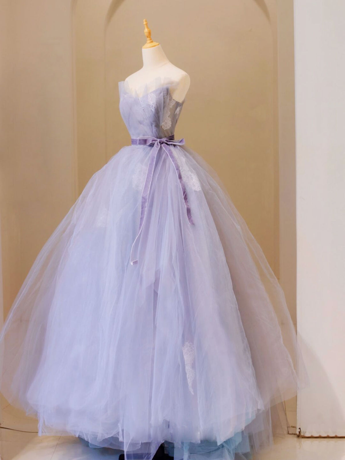 Purple V Neck Tulle Lace Long Prom Dress, Purple Formal Sweet 16 Dress toptby Purple V Neck Tulle Lace Long Prom Dress, Purple Formal Sweet 16 Dress toptby