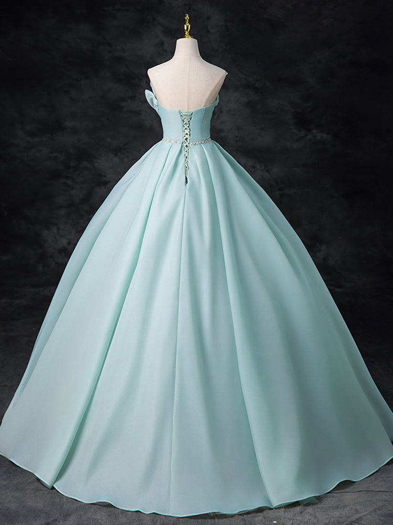 A-Line Beads Blue Long Prom Dress, Blue Long Formal Dress – toptby