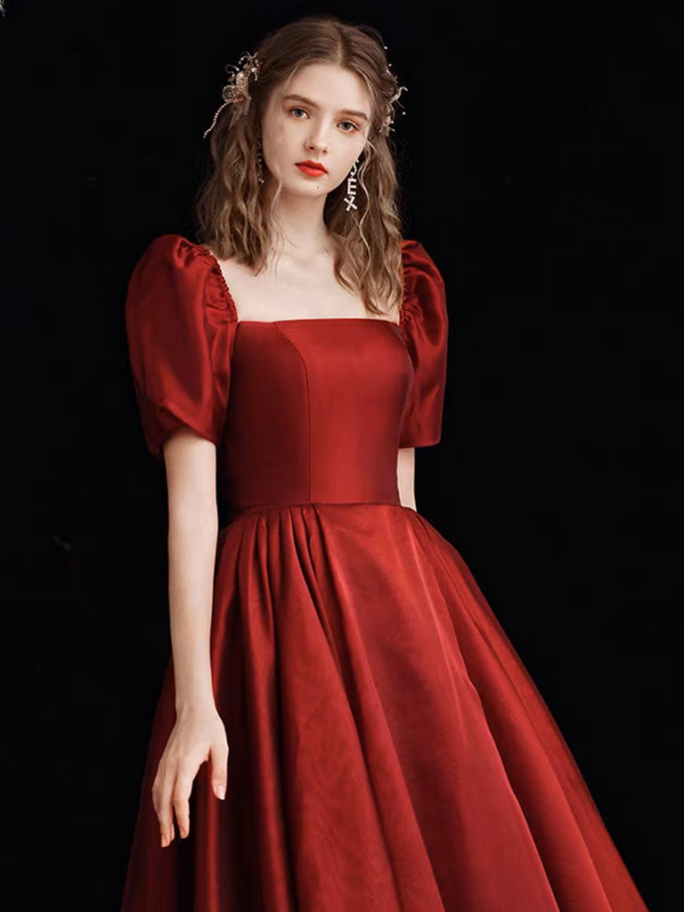 A-Line Organza Burgundy Long Prom Dress, Burgundy Long Formal Dress toptby A-Line Organza Burgundy Long Prom Dress, Burgundy Long Formal Dress toptby