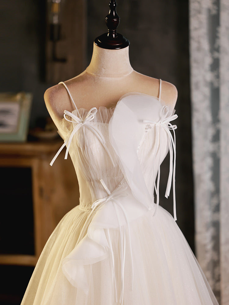 A-Line Beige Tulle Short Prom Dress, Beige Cute Homecoming Dress toptby A-Line Beige Tulle Short Prom Dress, Beige Cute Homecoming Dress toptby