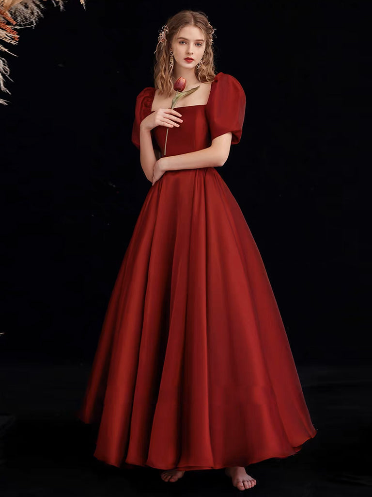 A-Line Organza Burgundy Long Prom Dress, Burgundy Long Formal Dress toptby A-Line Organza Burgundy Long Prom Dress, Burgundy Long Formal Dress toptby