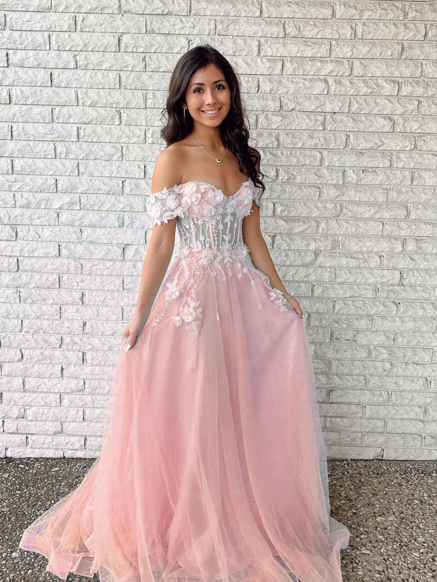 Green off shoulder lace long prom dress, green evening dress toptby Green off shoulder lace long prom dress, green evening dress toptby