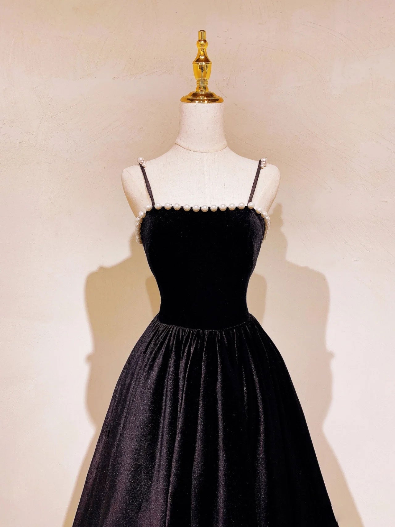 Simple black long prom dress, black evening dress – toptby