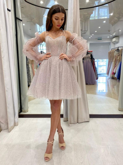 Elegant Green Sweetheart Neck Tulle Sequin Prom Dress