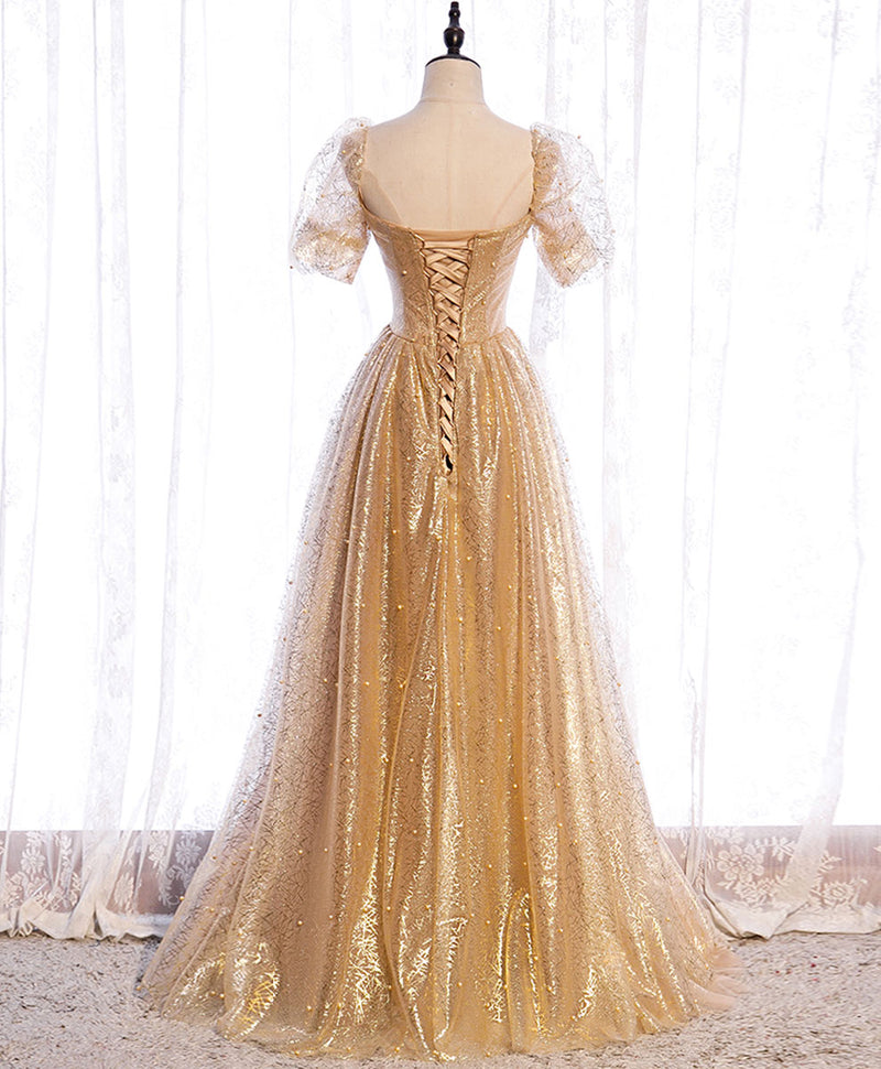 Gold tulle v neck long prom dress gold tulle formal dress toptby Gold tulle v neck long prom dress gold tulle formal dress toptby
