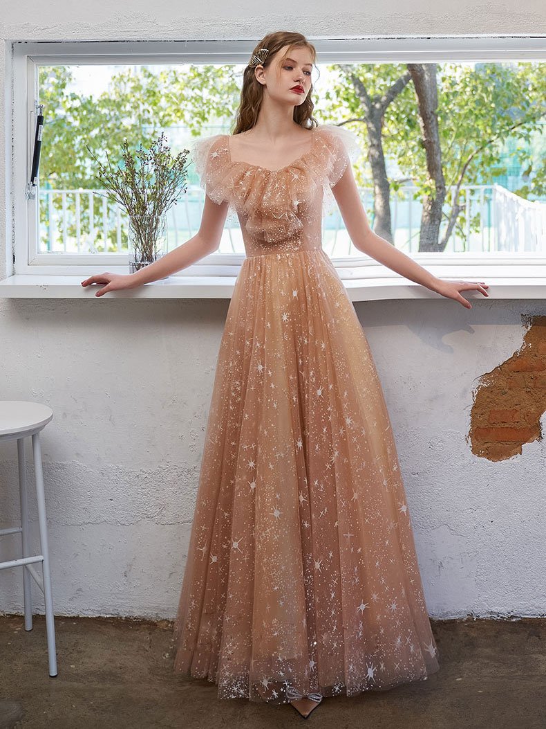 Simple tulle off shoulder lace long prom dress lace formal dress toptby Simple tulle off shoulder lace long prom dress lace formal dress toptby