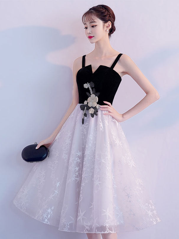 White tulle prom dress lace homecoming dress evening dress