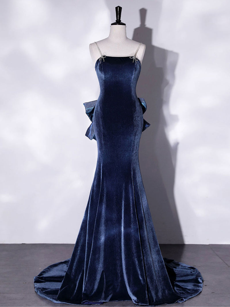 Unique Mermaid Velvet Long Prom Dresses, Velvet Formal Evening Dresses toptby Unique Mermaid Velvet Long Prom Dresses, Velvet Formal Evening Dresses toptby