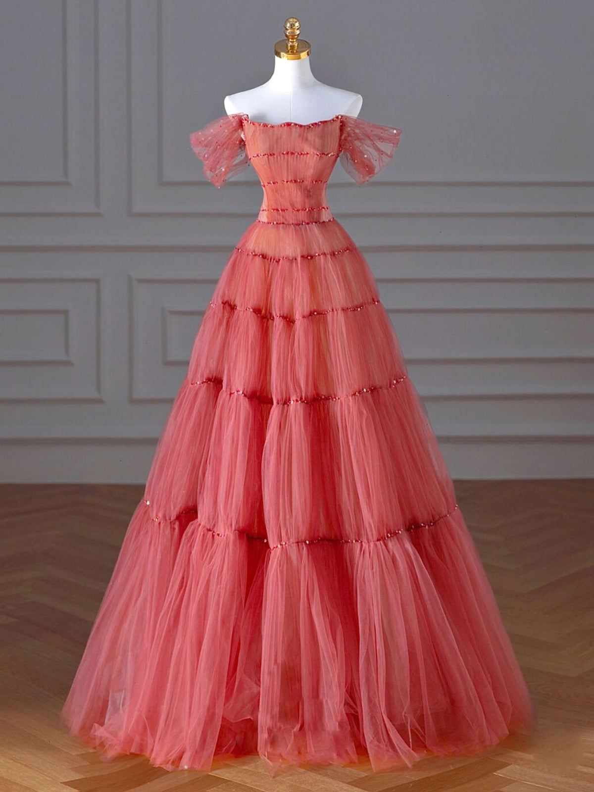 Aline Off Shoulder Long Prom Dresses, Red Formal Graduation Dress With toptby Aline Off Shoulder Long Prom Dresses, Red Formal Graduation Dress With toptby