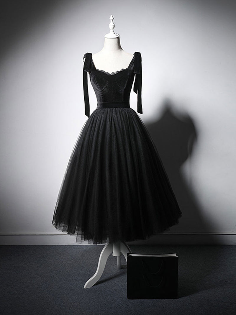 Tea Length Black Tulle Dress Black tulle short prom dress, black tulle formal dress toptby Black Tea Length Black Tulle Dress Black tulle short prom dress, black tulle formal dress toptby Black