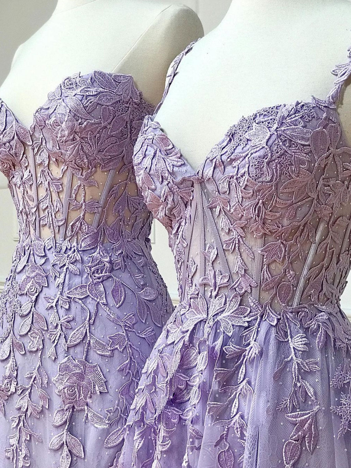 Light Purple Lace Dresses