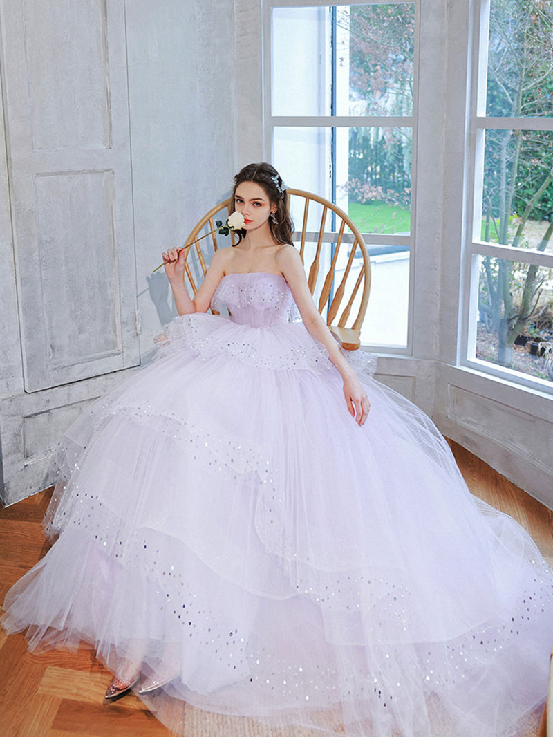 Purple Long Prom Dress, Tulle Sequin Long Purple Sweet 16 Dresses toptby Purple Long Prom Dress, Tulle Sequin Long Purple Sweet 16 Dresses toptby