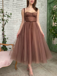 Simple sweetheart neck tulle prom dress, short bridesmaid dress
