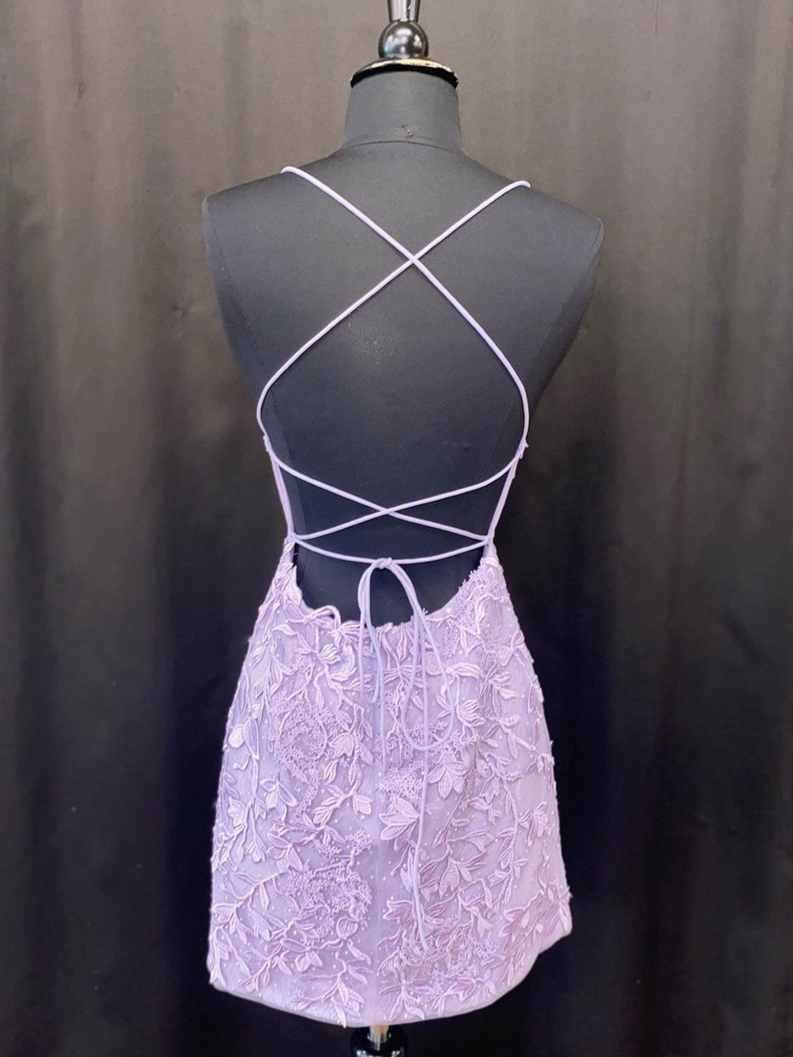 Simple purple lace short prom dress, purple homecoming dress toptby Simple purple lace short prom dress, purple homecoming dress toptby
