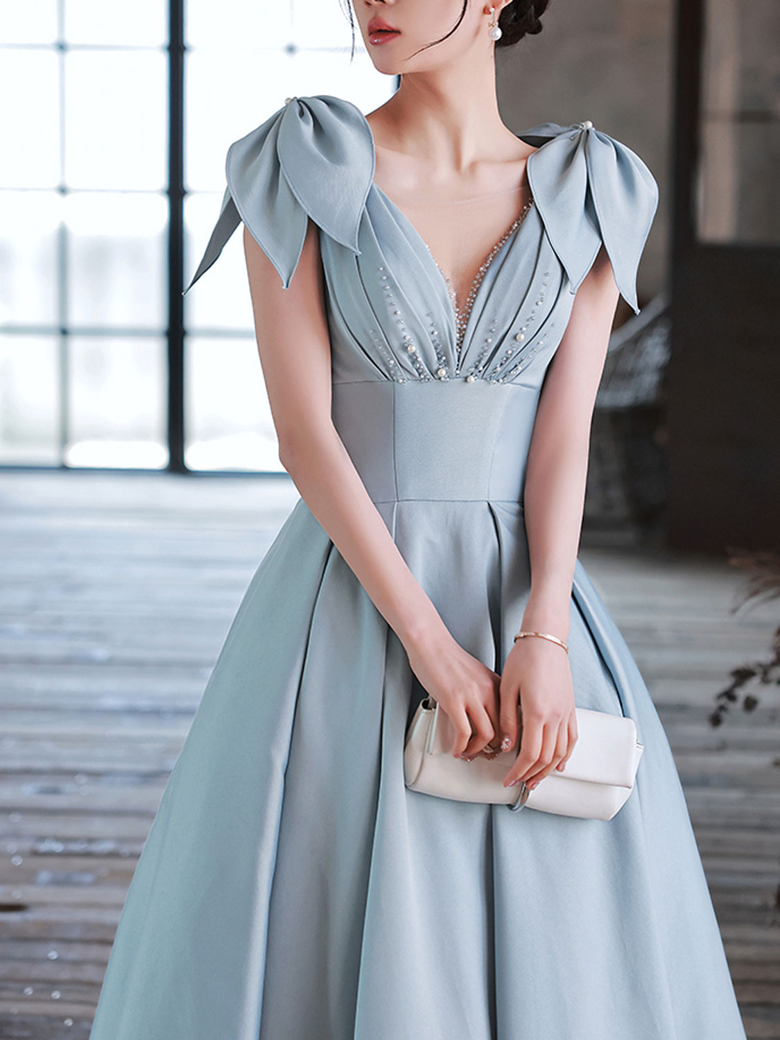 Elegant Baby Blue Evening Dress