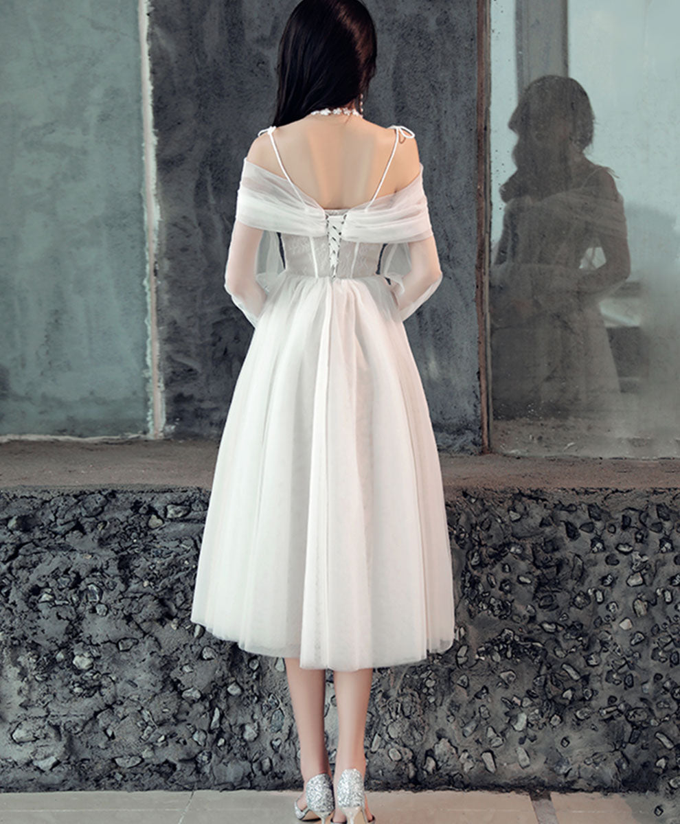 off the shoulder short tulle dress A-Line Off Shoulder Tulle Short Blue Prom Dress, Cute Blue Homecoming