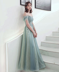 Green sweetheart tulle long prom dress green bridesmaid dress