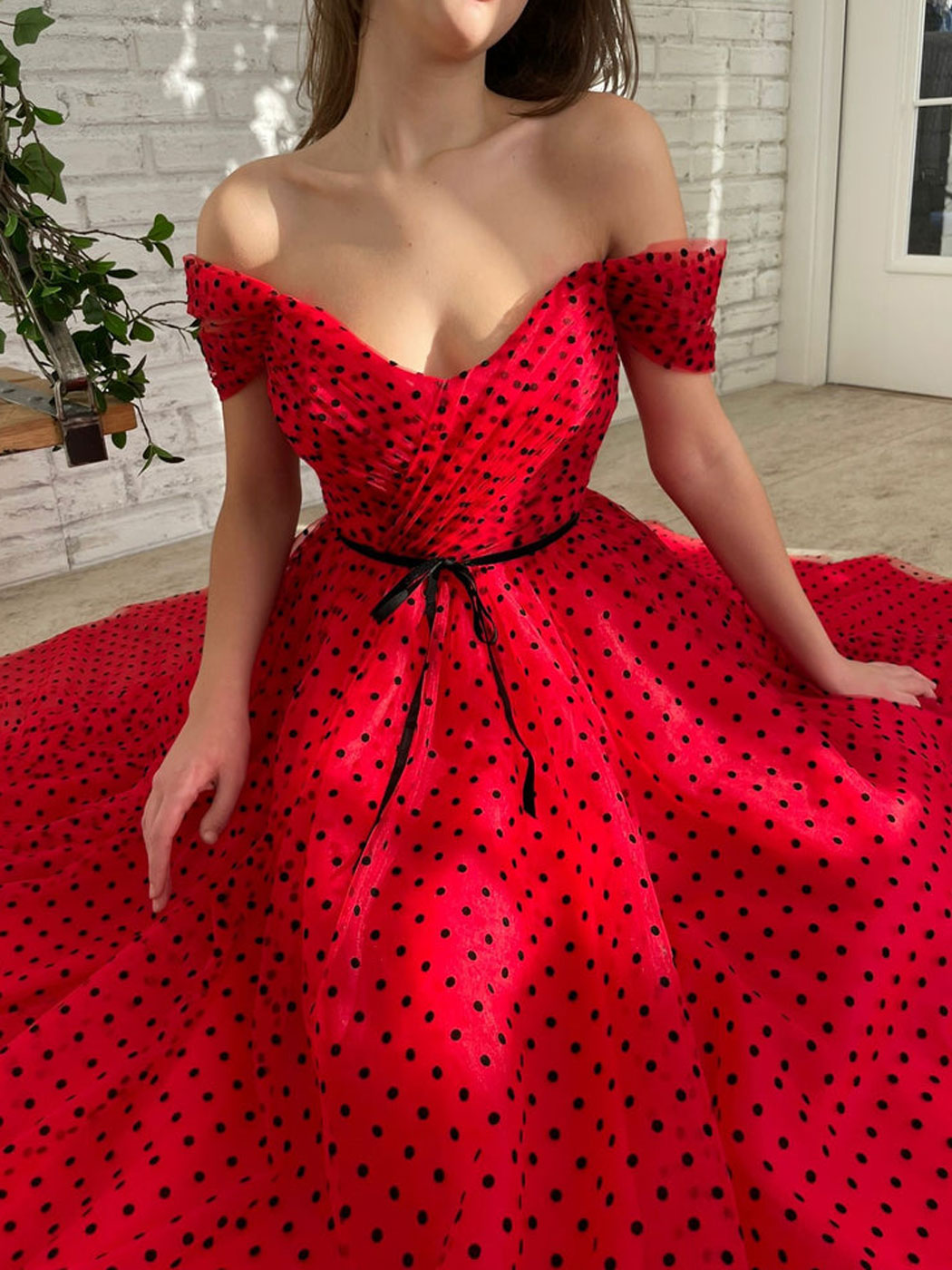 Polka dot outlet prom dress