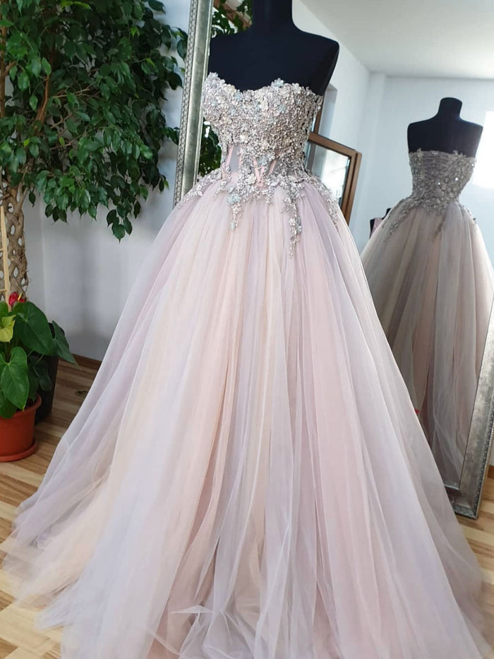 Unique sweetheart tulle lace formal dress tulle lace evening dress